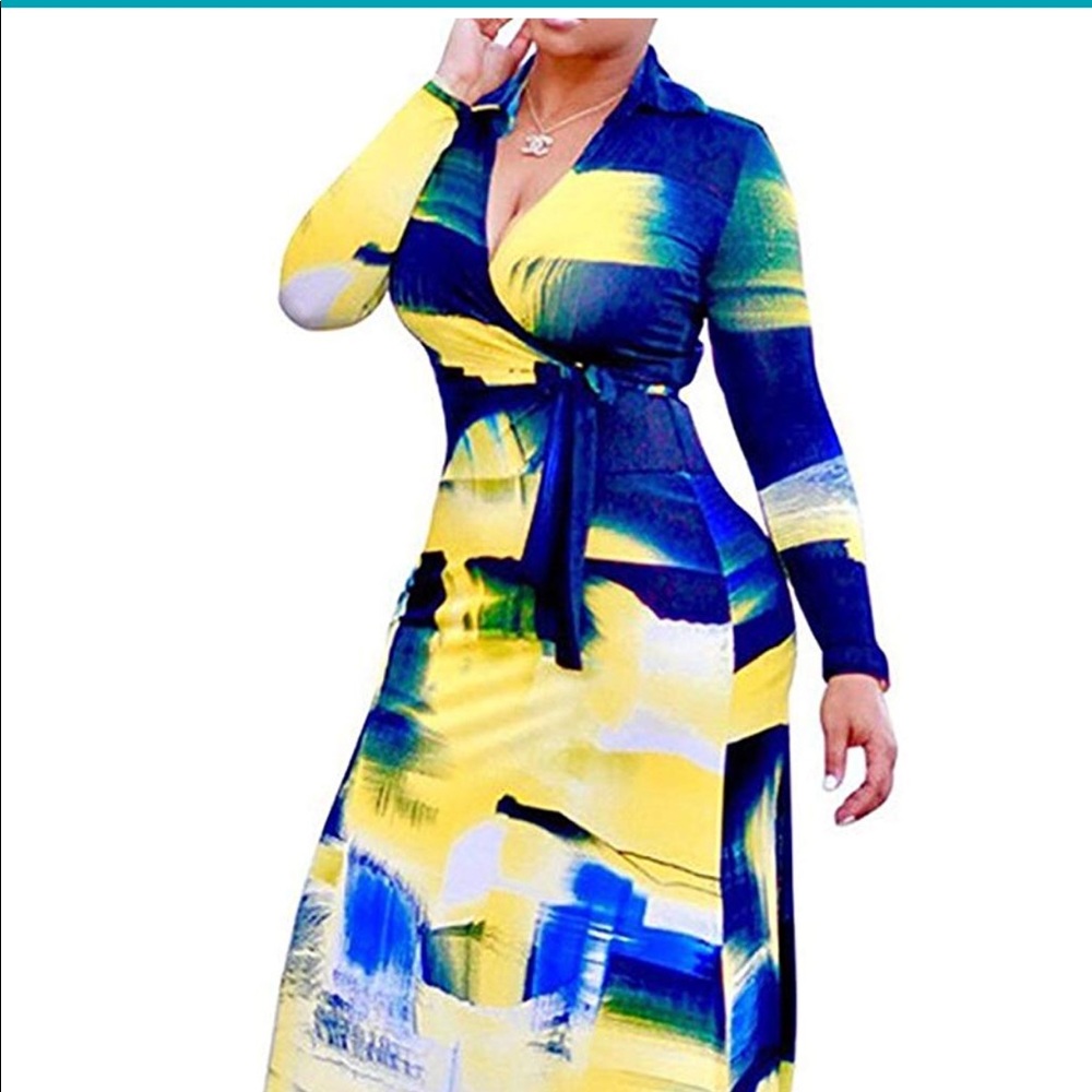 Blue and yellow sundress